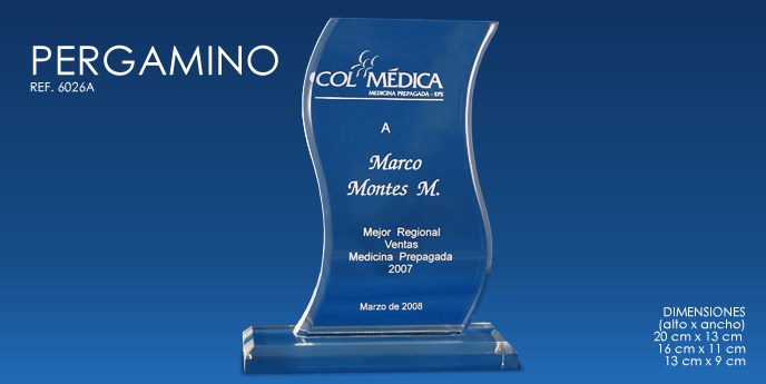 Trofeos en acrilico